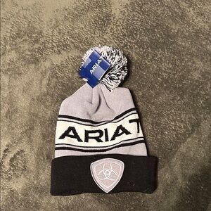 Ariat Kids' Black and Gray Pom Beanie
